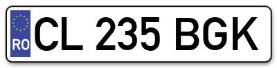 Placuta inmatriculare numar auto  CL-235-BGK, CL 235 BGK, CL235BGK