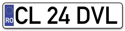 Placuta inmatriculare numar auto  CL-24-DVL, CL 24 DVL, CL24DVL