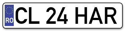 Placuta inmatriculare numar auto  CL-24-HAR, CL 24 HAR, CL24HAR