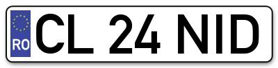 Placuta inmatriculare numar auto  CL-24-NID, CL 24 NID, CL24NID