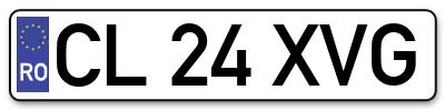 Placuta inmatriculare numar auto  CL-24-XVG, CL 24 XVG, CL24XVG
