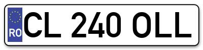 Placuta inmatriculare numar auto  CL-240-OLL, CL 240 OLL, CL240OLL