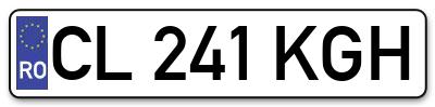 Placuta inmatriculare numar auto  CL-241-KGH, CL 241 KGH, CL241KGH