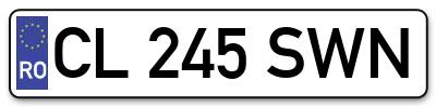 Placuta inmatriculare numar auto  CL-245-SWN, CL 245 SWN, CL245SWN