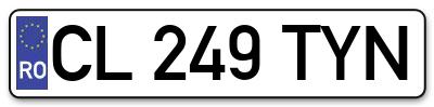 Placuta inmatriculare numar auto  CL-249-TYN, CL 249 TYN, CL249TYN