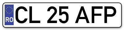 Placuta inmatriculare numar auto  CL-25-AFP, CL 25 AFP, CL25AFP