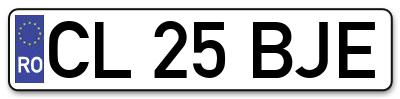 Placuta inmatriculare numar auto  CL-25-BJE, CL 25 BJE, CL25BJE
