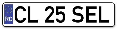 Placuta inmatriculare numar auto  CL-25-SEL, CL 25 SEL, CL25SEL