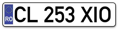 Placuta inmatriculare numar auto  CL-253-XIO, CL 253 XIO, CL253XIO