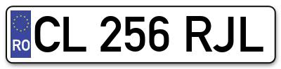 Placuta inmatriculare numar auto  CL-256-RJL, CL 256 RJL, CL256RJL