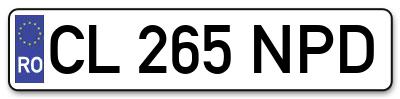 Placuta inmatriculare numar auto  CL-265-NPD, CL 265 NPD, CL265NPD