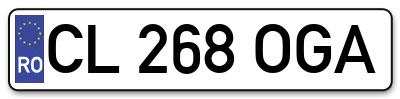Placuta inmatriculare numar auto  CL-268-OGA, CL 268 OGA, CL268OGA