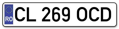 Placuta inmatriculare numar auto  CL-269-OCD, CL 269 OCD, CL269OCD