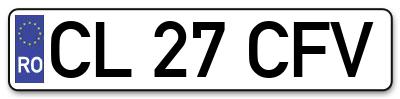 Placuta inmatriculare numar auto  CL-27-CFV, CL 27 CFV, CL27CFV