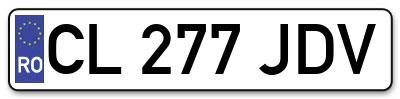 Placuta inmatriculare numar auto  CL-277-JDV, CL 277 JDV, CL277JDV