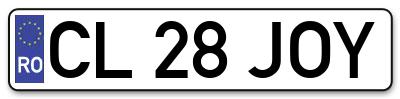 Placuta inmatriculare numar auto  CL-28-JOY, CL 28 JOY, CL28JOY