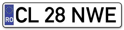 Placuta inmatriculare numar auto  CL-28-NWE, CL 28 NWE, CL28NWE