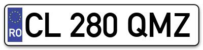 Placuta inmatriculare numar auto  CL-280-QMZ, CL 280 QMZ, CL280QMZ