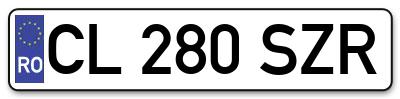 Placuta inmatriculare numar auto  CL-280-SZR, CL 280 SZR, CL280SZR
