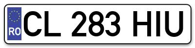 Placuta inmatriculare numar auto  CL-283-HIU, CL 283 HIU, CL283HIU