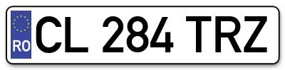 Placuta inmatriculare numar auto  CL-284-TRZ, CL 284 TRZ, CL284TRZ