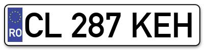 Placuta inmatriculare numar auto  CL-287-KEH, CL 287 KEH, CL287KEH