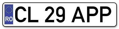 Placuta inmatriculare numar auto  CL-29-APP, CL 29 APP, CL29APP