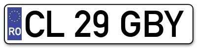 Placuta inmatriculare numar auto  CL-29-GBY, CL 29 GBY, CL29GBY