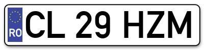Placuta inmatriculare numar auto  CL-29-HZM, CL 29 HZM, CL29HZM