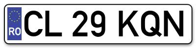 Placuta inmatriculare numar auto  CL-29-KQN, CL 29 KQN, CL29KQN
