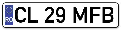 Placuta inmatriculare numar auto  CL-29-MFB, CL 29 MFB, CL29MFB