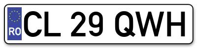 Placuta inmatriculare numar auto  CL-29-QWH, CL 29 QWH, CL29QWH