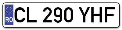 Placuta inmatriculare numar auto  CL-290-YHF, CL 290 YHF, CL290YHF