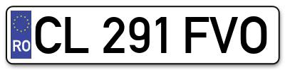 Placuta inmatriculare numar auto  CL-291-FVO, CL 291 FVO, CL291FVO