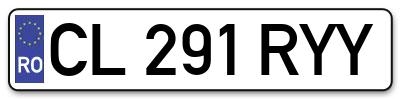 Placuta inmatriculare numar auto  CL-291-RYY, CL 291 RYY, CL291RYY