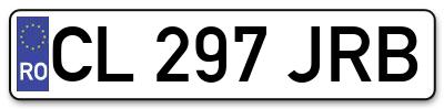Placuta inmatriculare numar auto  CL-297-JRB, CL 297 JRB, CL297JRB