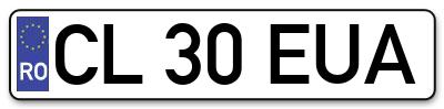 Placuta inmatriculare numar auto  CL-30-EUA, CL 30 EUA, CL30EUA