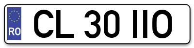 Placuta inmatriculare numar auto  CL-30-IIO, CL 30 IIO, CL30IIO