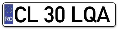 Placuta inmatriculare numar auto  CL-30-LQA, CL 30 LQA, CL30LQA