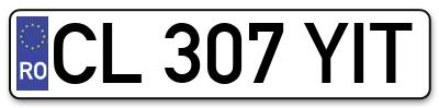 Placuta inmatriculare numar auto  CL-307-YIT, CL 307 YIT, CL307YIT