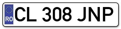 Placuta inmatriculare numar auto  CL-308-JNP, CL 308 JNP, CL308JNP