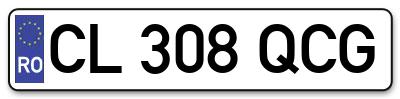 Placuta inmatriculare numar auto  CL-308-QCG, CL 308 QCG, CL308QCG