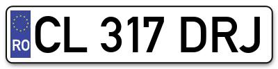 Placuta inmatriculare numar auto  CL-317-DRJ, CL 317 DRJ, CL317DRJ