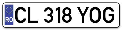 Placuta inmatriculare numar auto  CL-318-YOG, CL 318 YOG, CL318YOG