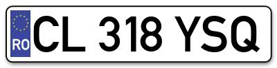 Placuta inmatriculare numar auto  CL-318-YSQ, CL 318 YSQ, CL318YSQ
