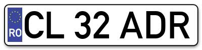 Placuta inmatriculare numar auto  CL-32-ADR, CL 32 ADR, CL32ADR