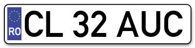 Placuta inmatriculare numar auto  CL-32-AUC, CL 32 AUC, CL32AUC
