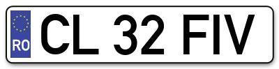 Placuta inmatriculare numar auto  CL-32-FIV, CL 32 FIV, CL32FIV