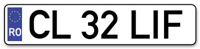 Placuta inmatriculare numar auto  CL-32-LIF, CL 32 LIF, CL32LIF