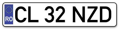 Placuta inmatriculare numar auto  CL-32-NZD, CL 32 NZD, CL32NZD